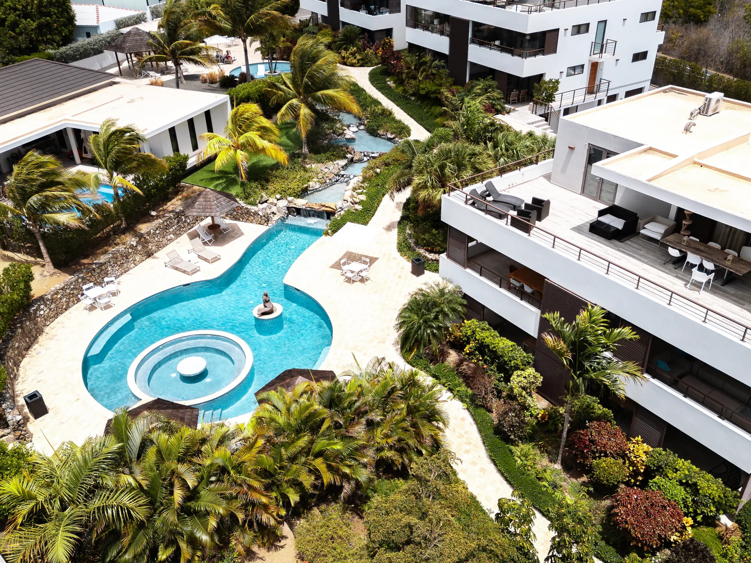 Luchtfoto van het resort